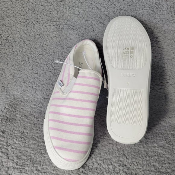 J. Crew Printed road trip slip-on sneakers Smoky Lilac-Ivory Stripe - Picture 8 of 9
